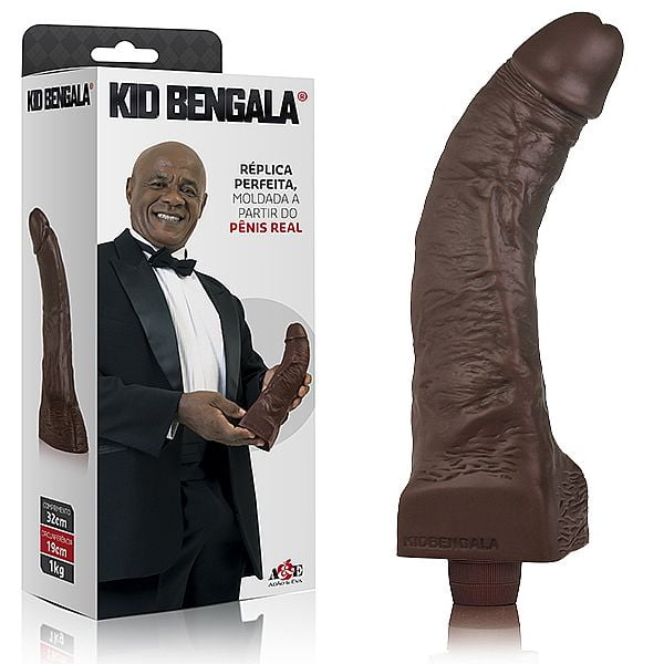 Kid Bengala - Réplica perfeita moldada a partir do penis real - 32cm - Com Vibrador