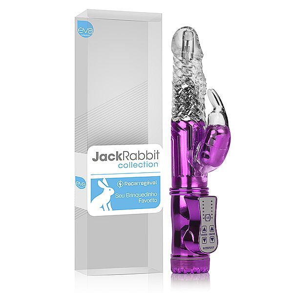 Vibrador Rotativo Jack Rabbit RECARREGÁVEL – Lilás Cromado – Coelhinho – 8 Programas de vibração