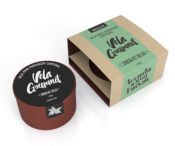 Vela Gourmet Massagem Corporal Comestível - Chocolate Belga 40g