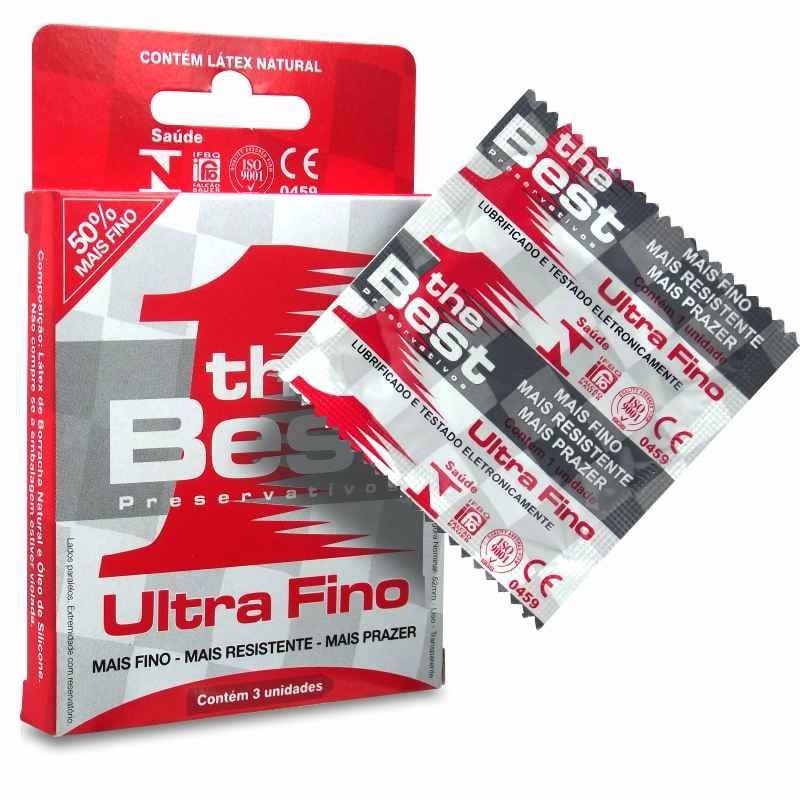 Preservativo The Best Ultra Fino com 3 Unidades Resistente