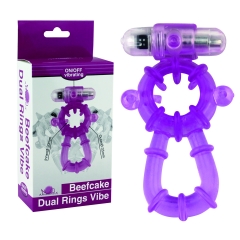 Beefcake Dual Rings Vibe Purple - Anel peniano e escrotal