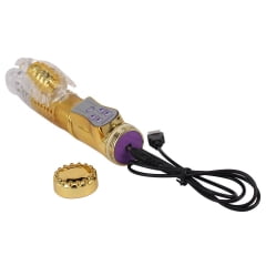 Vibrador Rotativo Recarregável Vai e Vem com Plug de Borboleta - Coleção Aphrodisia