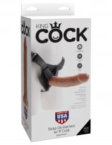 Cinta Strap-on Realista 23cm Moreno - King Cock Cinta Strap-on Realista 23cm Moreno - King Cock