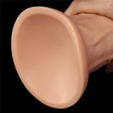 Lovetoy Realistic Curved Dildo - Prótese Realística Curvada com Glande Definida, Textura de Veias e Ventosa - 20 x 6,4 cm