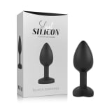 Lust Silicon - Plug Black em Silicone com Pedra Diamond Silicone