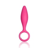 Plug anal de silicone pink com alça de metal - CHOKE