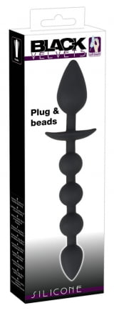 Plug & Beads Veludo - Plug Anelado 2 pontas em Silicone 