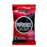  Preservativo Prudence Cores & Sabores - Tutti Frutti Com 3 Unidades