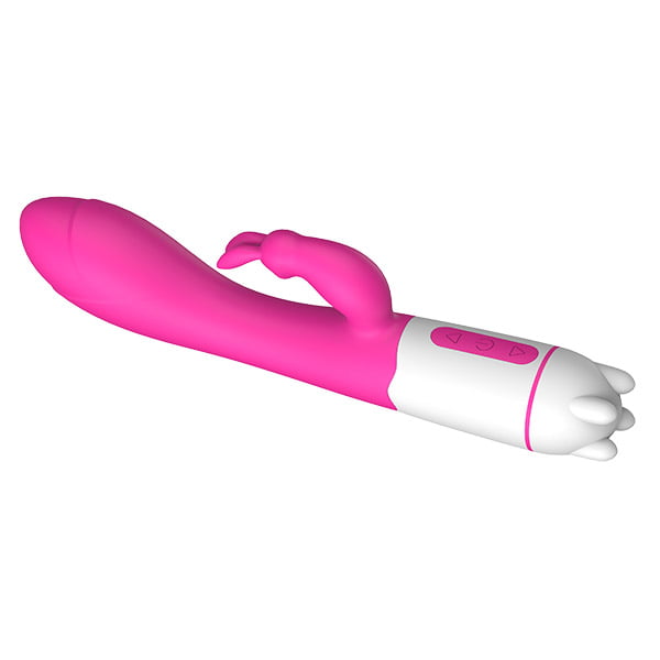 Vibrador Duplo Estimulo Recarregável com  36 Vibrações -  Happy Rabbit Pink -