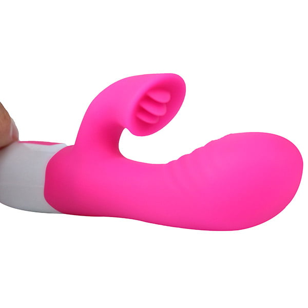 Vibrador Duplo Estimulo Recarregável com  36 Vibrações - Tongue Happy Rabbit Pink -