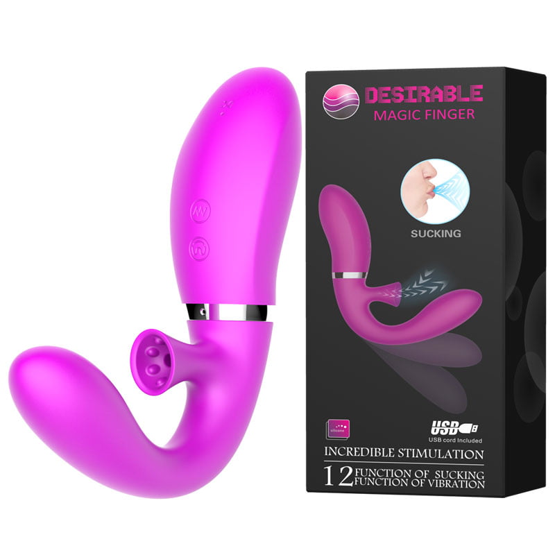Vibrador Flexível com 12 Modos de Vibração com Sucção - Desirable Magic Finger - SU013