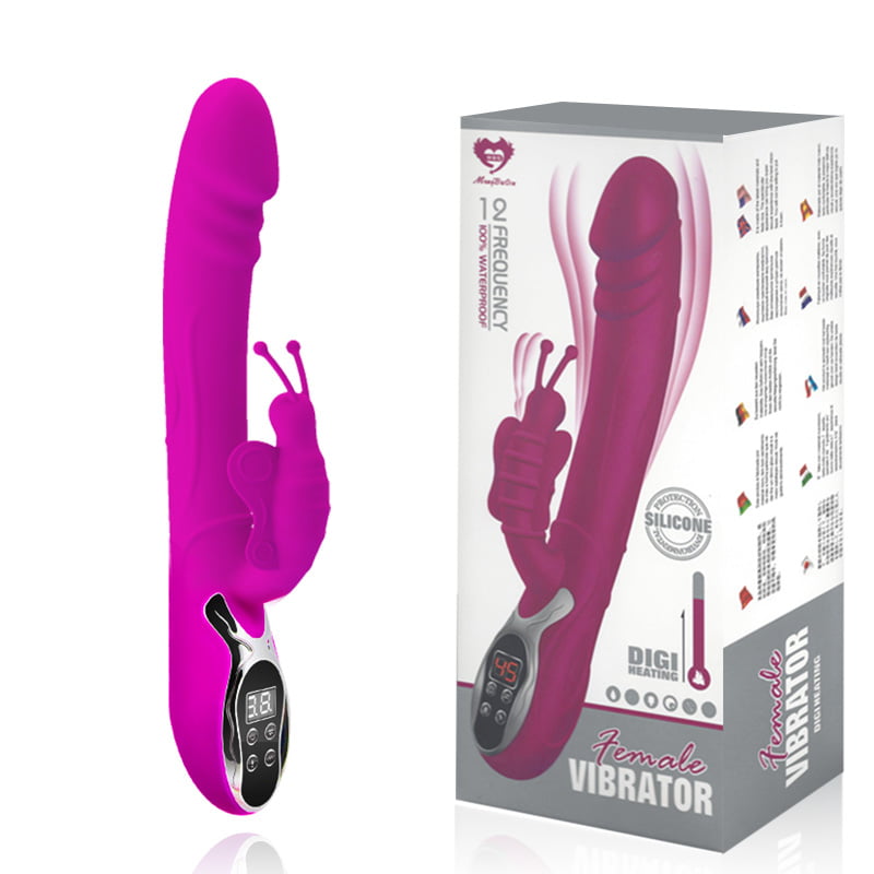 Vibrador com Controle de Temperatura Digital e 12 modos de Vibração - VIBRATOR FEMALE BUTTERFLY 