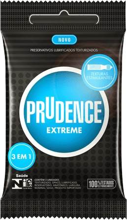 Preservativo Prudence Extreme 3 em 1 - Com 3 unidades
